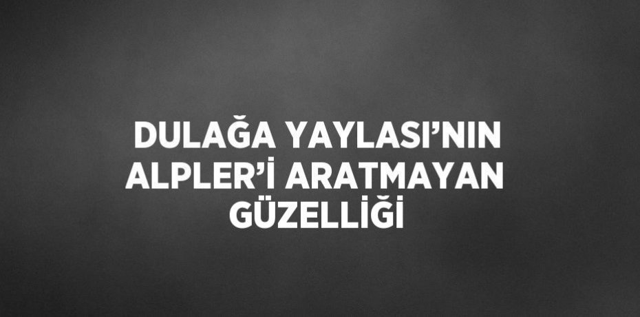 DULAĞA YAYLASI’NIN ALPLER’İ ARATMAYAN GÜZELLİĞİ