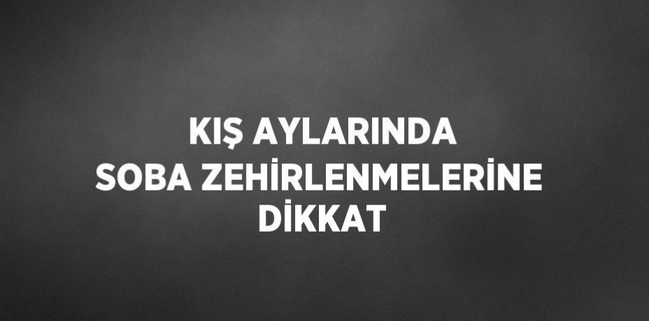 KIŞ AYLARINDA SOBA ZEHİRLENMELERİNE DİKKAT