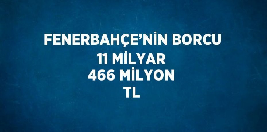 FENERBAHÇE’NİN BORCU 11 MİLYAR 466 MİLYON TL