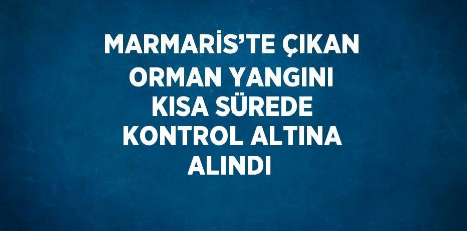 MARMARİS’TE ÇIKAN ORMAN YANGINI KISA SÜREDE KONTROL ALTINA ALINDI