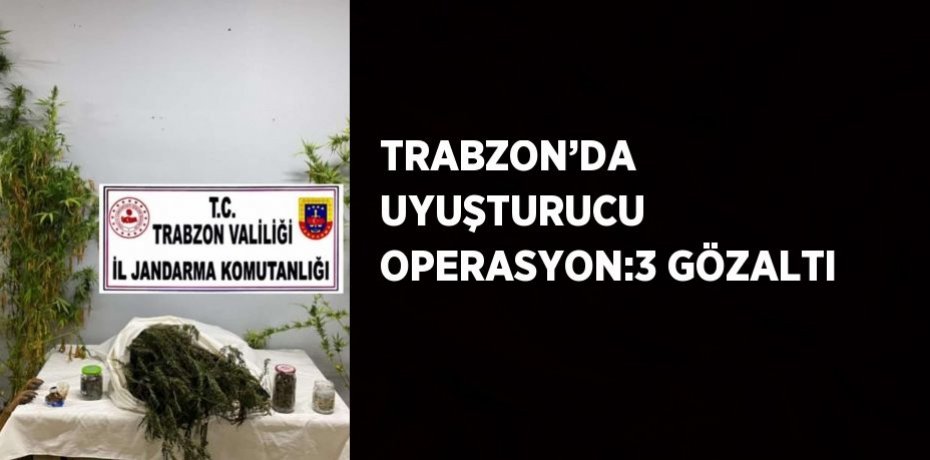 TRABZON’DA UYUŞTURUCU OPERASYON:3 GÖZALTI
