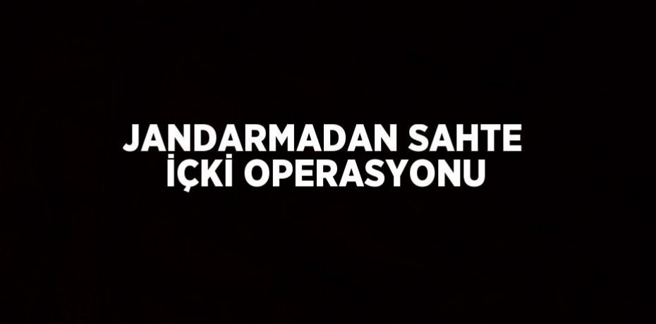 JANDARMADAN SAHTE İÇKİ OPERASYONU