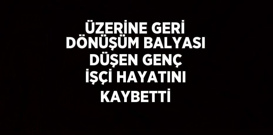 ÜZERİNE GERİ DÖNÜŞÜM BALYASI DÜŞEN GENÇ İŞÇİ HAYATINI KAYBETTİ