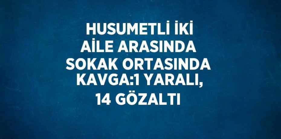 HUSUMETLİ İKİ AİLE ARASINDA SOKAK ORTASINDA KAVGA:1 YARALI, 14 GÖZALTI