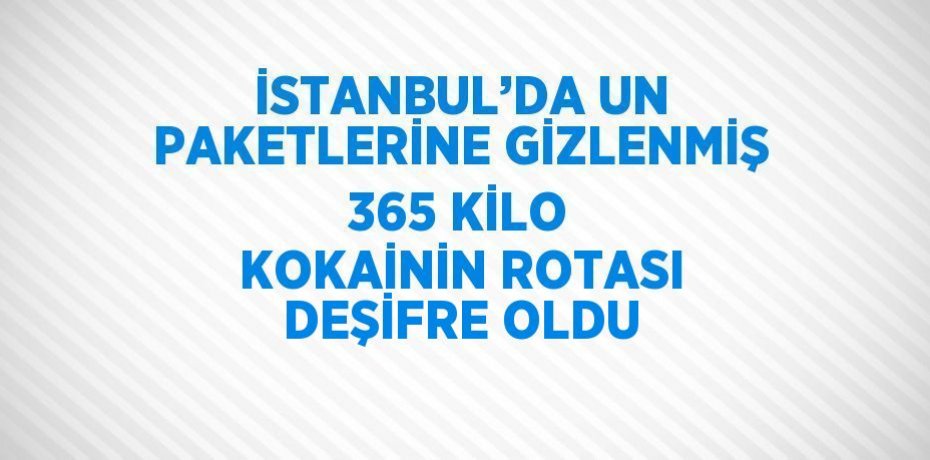 İSTANBUL’DA UN PAKETLERİNE GİZLENMİŞ 365 KİLO KOKAİNİN ROTASI DEŞİFRE OLDU