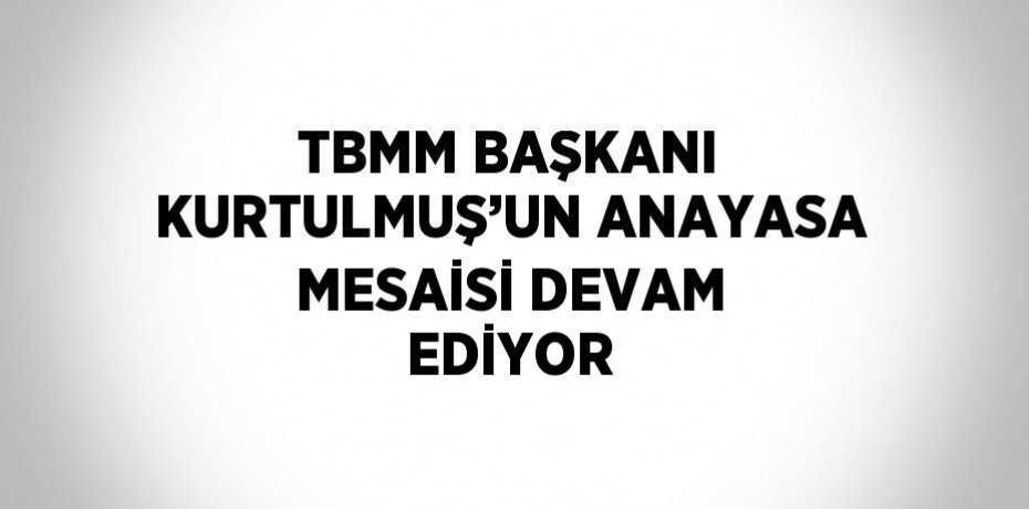 TBMM BAŞKANI KURTULMUŞ’UN ANAYASA MESAİSİ DEVAM EDİYOR