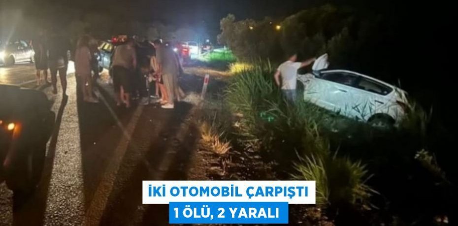 İki otomobil çarpıştı 1 ölü, 2 yaralı