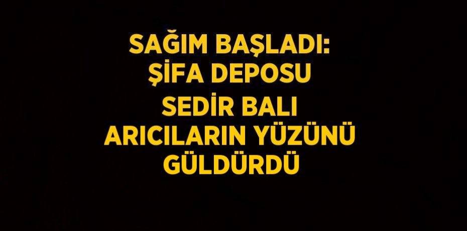 SAĞIM BAŞLADI: ŞİFA DEPOSU SEDİR BALI ARICILARIN YÜZÜNÜ GÜLDÜRDÜ