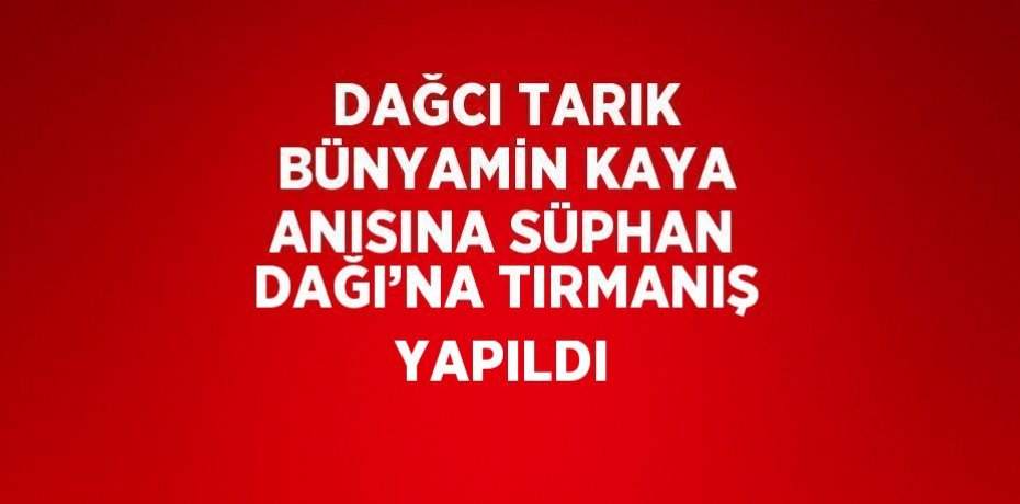 DAĞCI TARIK BÜNYAMİN KAYA ANISINA SÜPHAN DAĞI’NA TIRMANIŞ YAPILDI