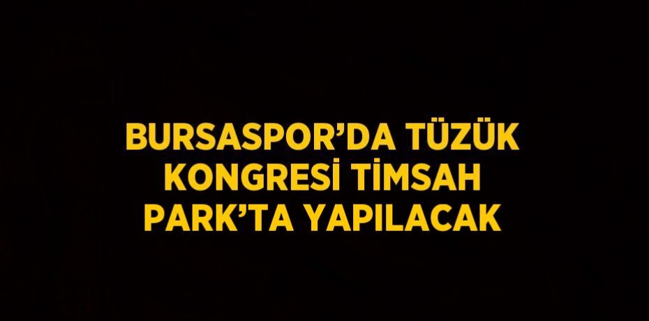 BURSASPOR’DA TÜZÜK KONGRESİ TİMSAH PARK’TA YAPILACAK