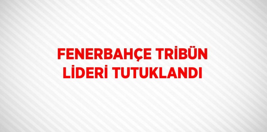 FENERBAHÇE TRİBÜN LİDERİ TUTUKLANDI