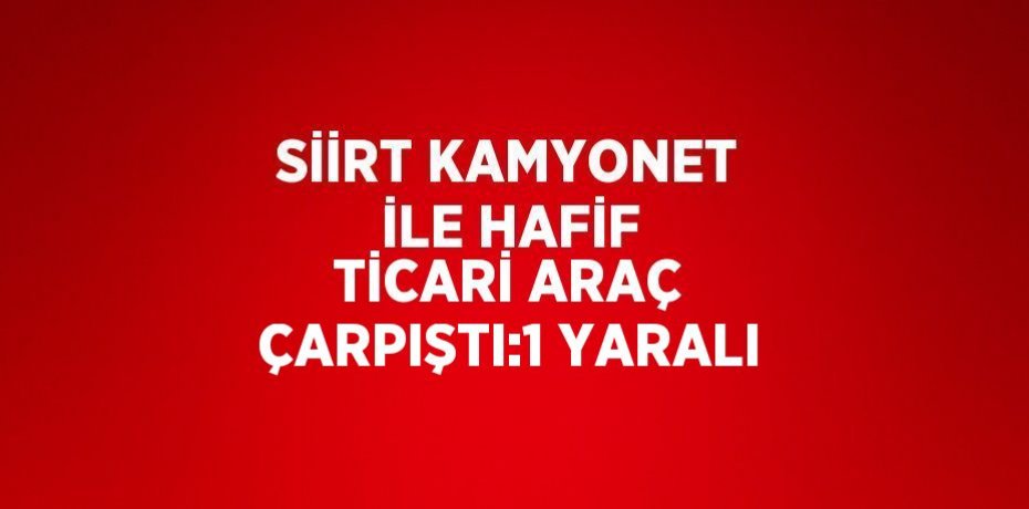 SİİRT KAMYONET İLE HAFİF TİCARİ ARAÇ ÇARPIŞTI:1 YARALI