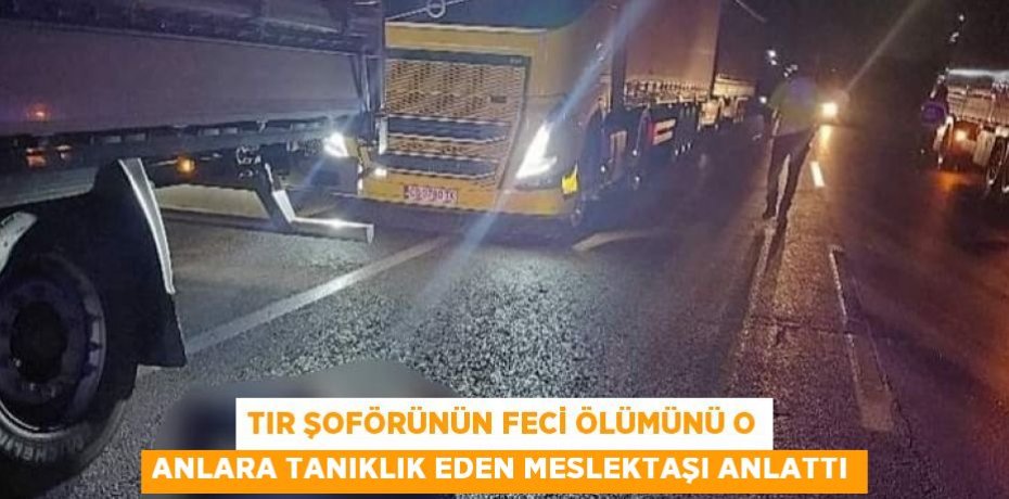 TIR ŞOFÖRÜNÜN FECİ ÖLÜMÜNÜ O ANLARA TANIKLIK EDEN MESLEKTAŞI ANLATTI