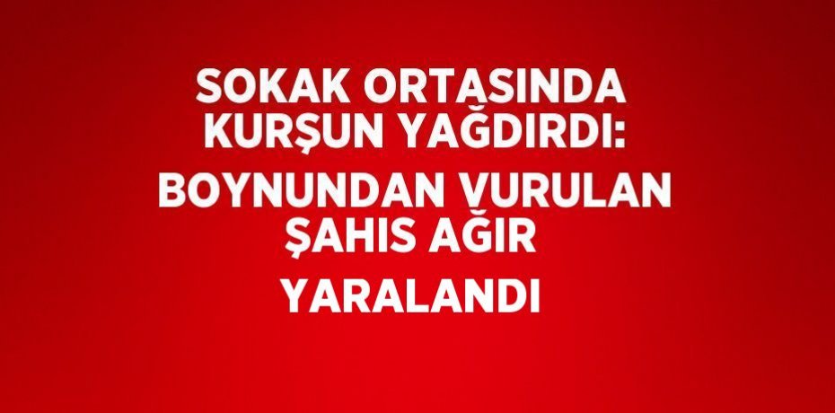 SOKAK ORTASINDA KURŞUN YAĞDIRDI: BOYNUNDAN VURULAN ŞAHIS AĞIR YARALANDI