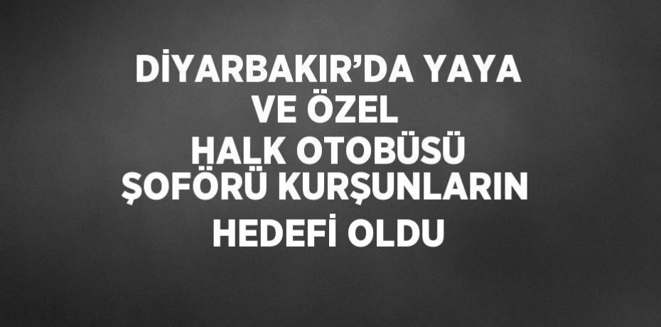 DİYARBAKIR’DA YAYA VE ÖZEL HALK OTOBÜSÜ ŞOFÖRÜ KURŞUNLARIN HEDEFİ OLDU