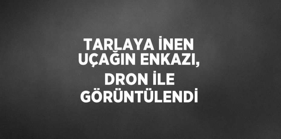 TARLAYA İNEN UÇAĞIN ENKAZI, DRON İLE GÖRÜNTÜLENDİ