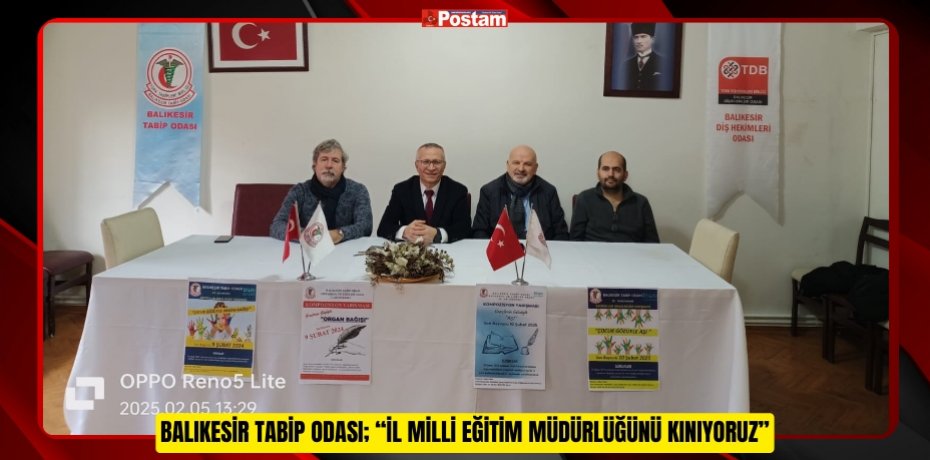 BALIKESİR TABİP ODASI; “İL MİLLİ EĞİTİM MÜDÜRLÜĞÜNÜ KINIYORUZ.”