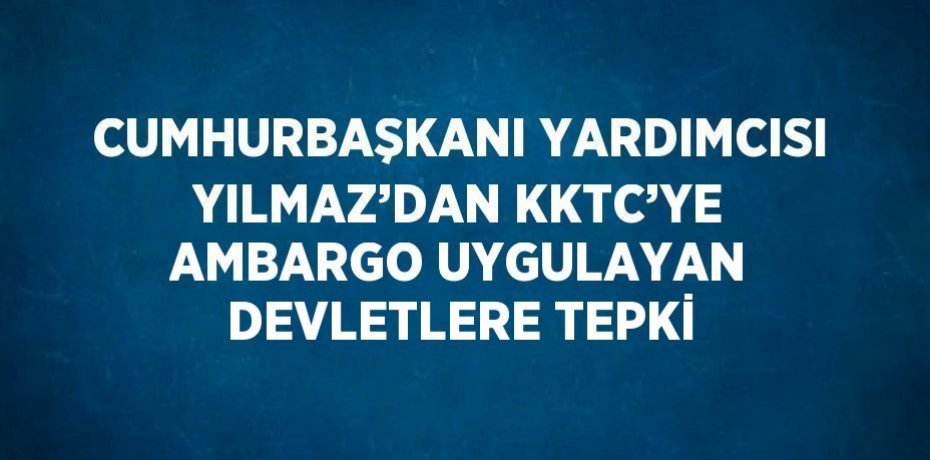 CUMHURBAŞKANI YARDIMCISI YILMAZ’DAN KKTC’YE AMBARGO UYGULAYAN DEVLETLERE TEPKİ