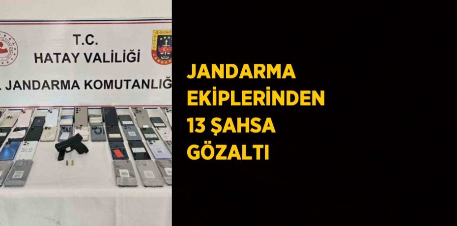 JANDARMA EKİPLERİNDEN 13 ŞAHSA GÖZALTI