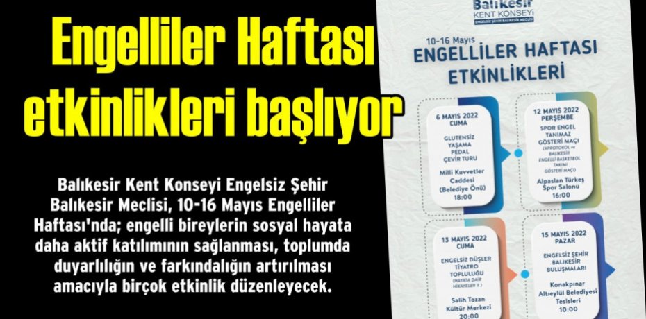 Engelliler Haftası etkinlikleri başlıyor