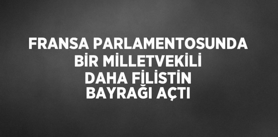 FRANSA PARLAMENTOSUNDA BİR MİLLETVEKİLİ DAHA FİLİSTİN BAYRAĞI AÇTI