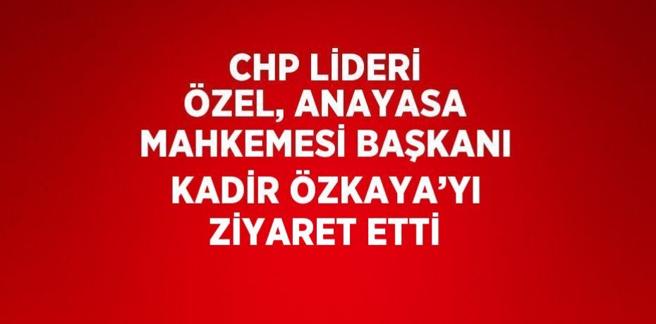 CHP LİDERİ ÖZEL, ANAYASA MAHKEMESİ BAŞKANI KADİR ÖZKAYA’YI ZİYARET ETTİ