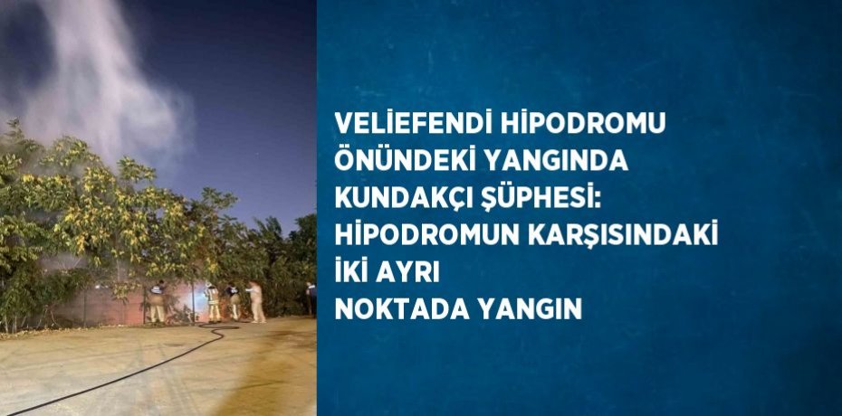 VELİEFENDİ HİPODROMU ÖNÜNDEKİ YANGINDA KUNDAKÇI ŞÜPHESİ: HİPODROMUN KARŞISINDAKİ İKİ AYRI NOKTADA YANGIN