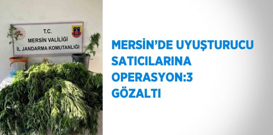MERSİN’DE UYUŞTURUCU SATICILARINA OPERASYON:3 GÖZALTI
