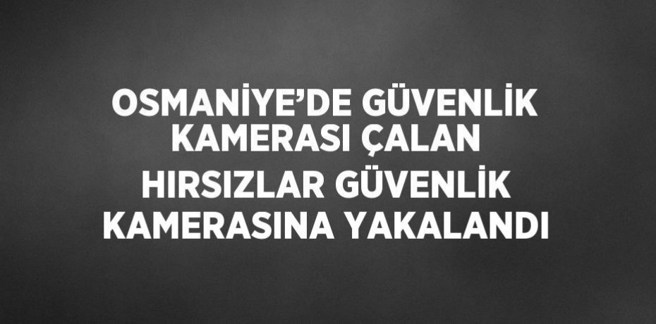 OSMANİYE’DE GÜVENLİK KAMERASI ÇALAN HIRSIZLAR GÜVENLİK KAMERASINA YAKALANDI
