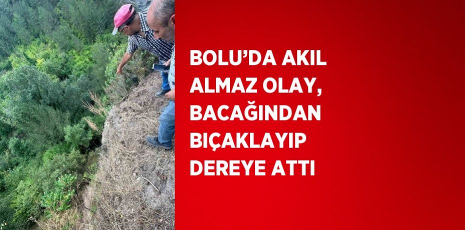 BOLU’DA AKIL ALMAZ OLAY, BACAĞINDAN BIÇAKLAYIP DEREYE ATTI