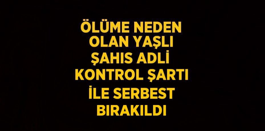 ÖLÜME NEDEN OLAN YAŞLI ŞAHIS ADLİ KONTROL ŞARTI İLE SERBEST BIRAKILDI