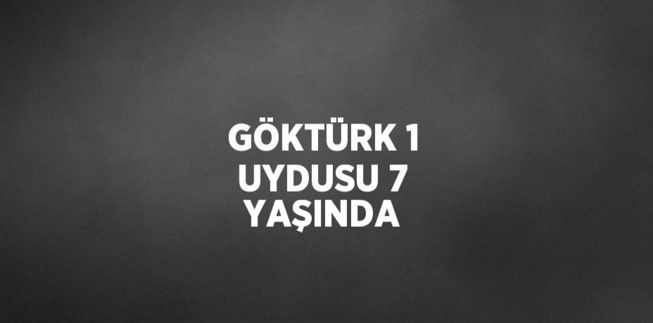 GÖKTÜRK 1 UYDUSU 7 YAŞINDA