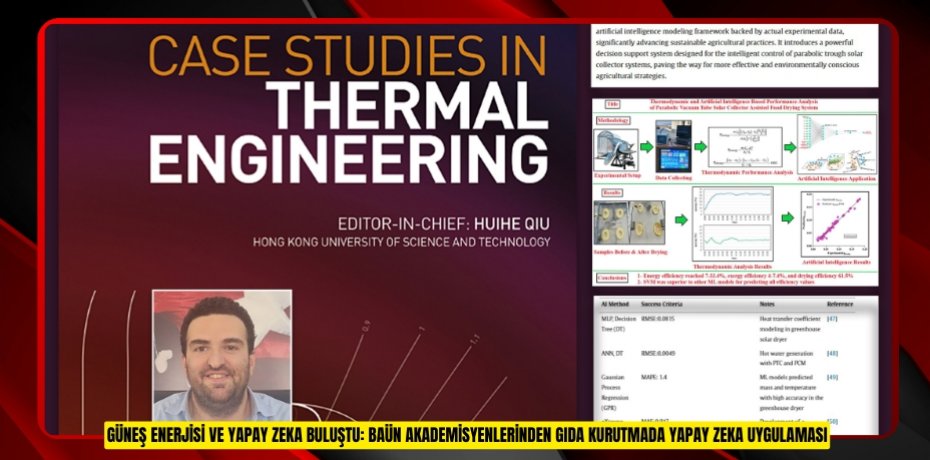 GÜNEŞ ENERJİSİ VE YAPAY ZEKA BULUŞTU: BAÜN AKADEMİSYENLERİNDEN GIDA KURUTMADA YAPAY ZEKA UYGULAMASI