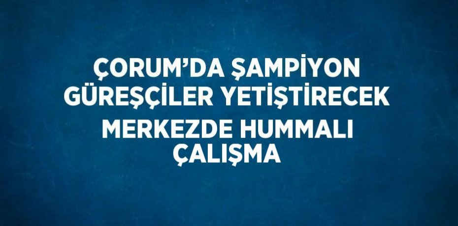 ÇORUM’DA ŞAMPİYON GÜREŞÇİLER YETİŞTİRECEK MERKEZDE HUMMALI ÇALIŞMA