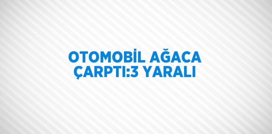 OTOMOBİL AĞACA ÇARPTI:3 YARALI