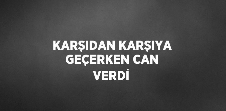 KARŞIDAN KARŞIYA GEÇERKEN CAN VERDİ