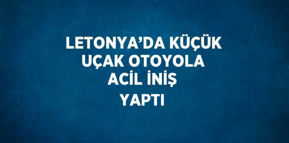 LETONYA’DA KÜÇÜK UÇAK OTOYOLA ACİL İNİŞ YAPTI