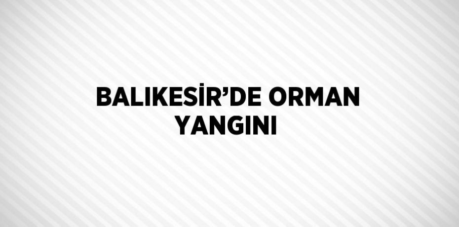 BALIKESİR’DE ORMAN YANGINI