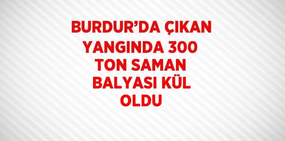BURDUR’DA ÇIKAN YANGINDA 300 TON SAMAN BALYASI KÜL OLDU