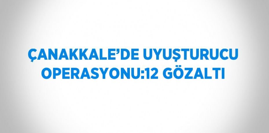 ÇANAKKALE’DE UYUŞTURUCU OPERASYONU:12 GÖZALTI
