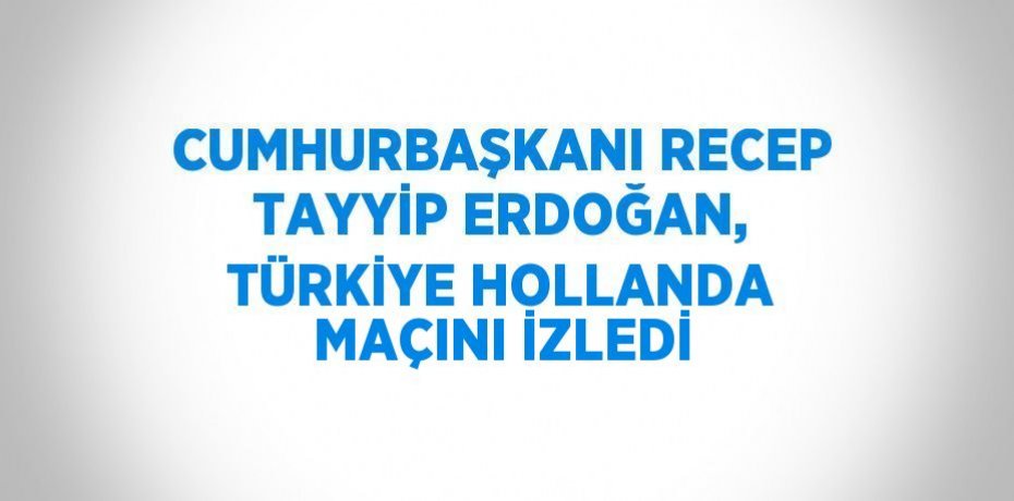 CUMHURBAŞKANI RECEP TAYYİP ERDOĞAN, TÜRKİYE HOLLANDA MAÇINI İZLEDİ