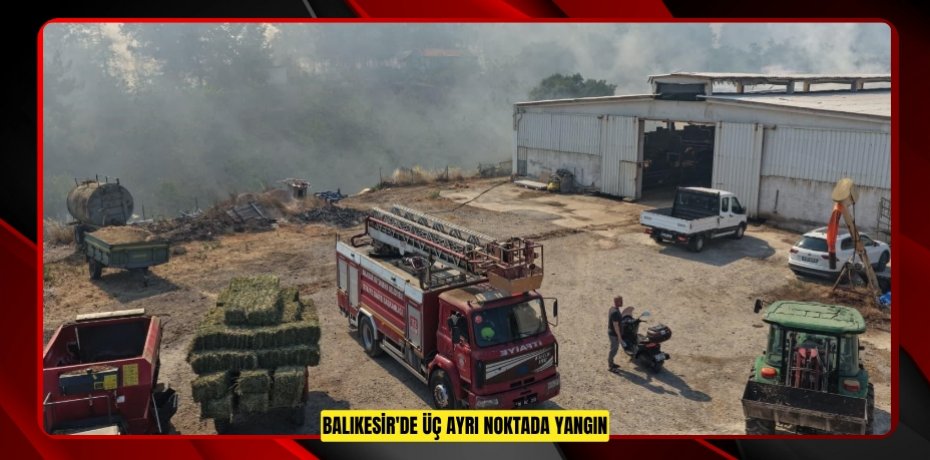 Balıkesir'de üç ayrı noktada yangın 