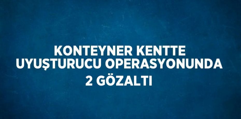KONTEYNER KENTTE UYUŞTURUCU OPERASYONUNDA 2 GÖZALTI