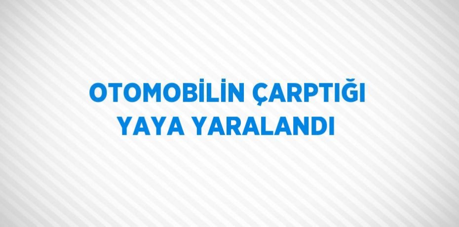 OTOMOBİLİN ÇARPTIĞI YAYA YARALANDI