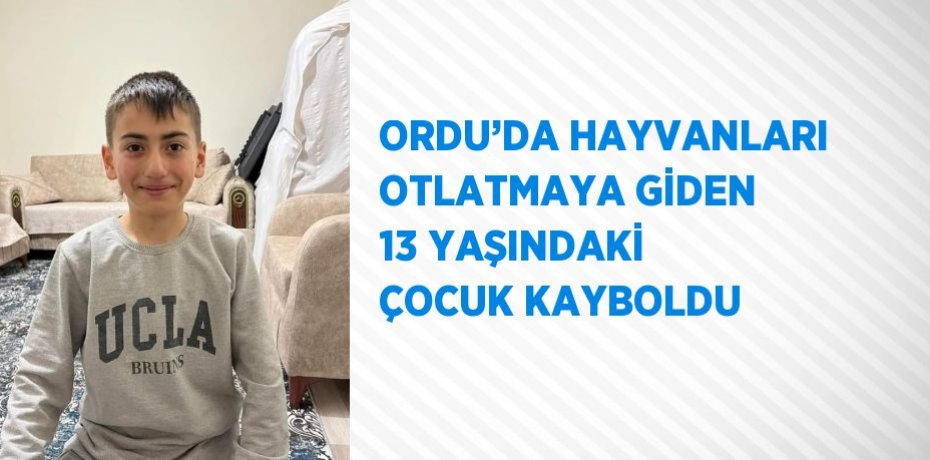ORDU’DA HAYVANLARI OTLATMAYA GİDEN 13 YAŞINDAKİ ÇOCUK KAYBOLDU