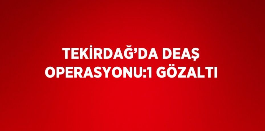 TEKİRDAĞ’DA DEAŞ OPERASYONU:1 GÖZALTI