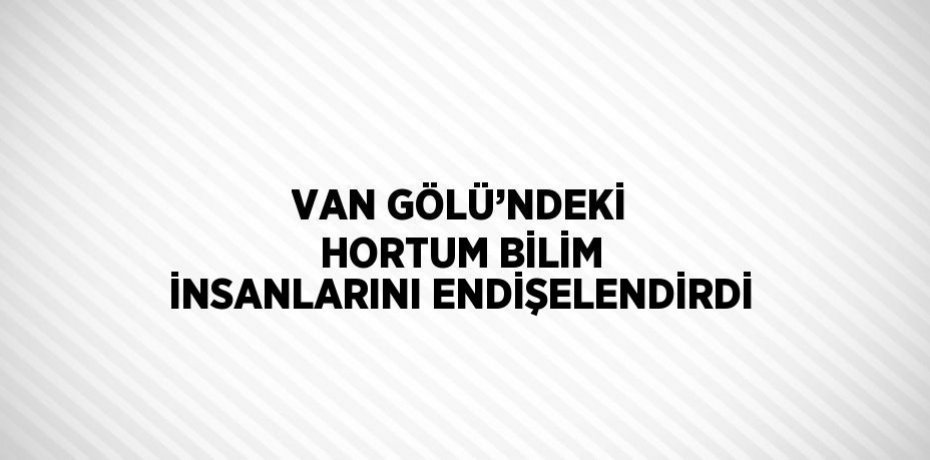 VAN GÖLÜ’NDEKİ HORTUM BİLİM İNSANLARINI ENDİŞELENDİRDİ