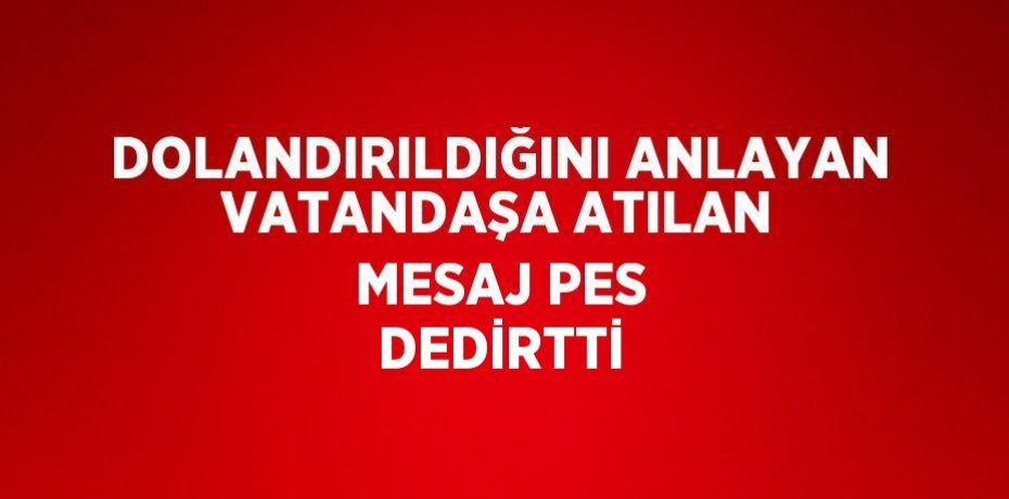DOLANDIRILDIĞINI ANLAYAN VATANDAŞA ATILAN MESAJ PES DEDİRTTİ
