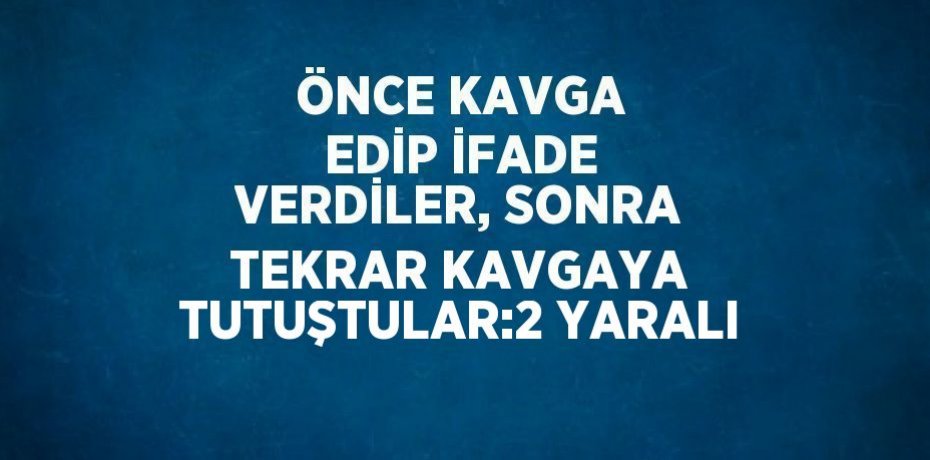 ÖNCE KAVGA EDİP İFADE VERDİLER, SONRA TEKRAR KAVGAYA TUTUŞTULAR:2 YARALI