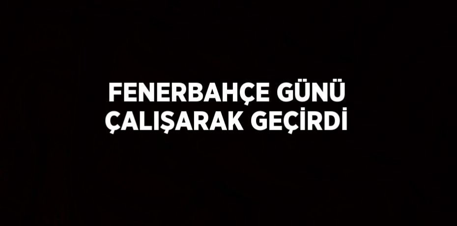 FENERBAHÇE GÜNÜ ÇALIŞARAK GEÇİRDİ